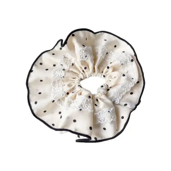 Large White Lace Scrunchie