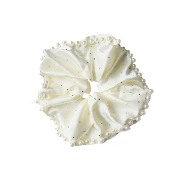 Lace Pearl Scrunchie