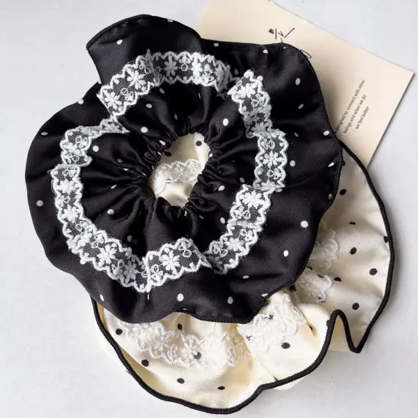 Large White Lace Scrunchie - Image 2
