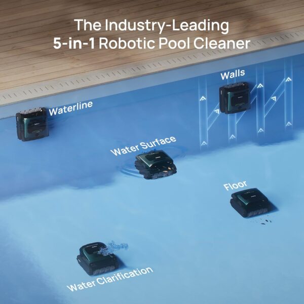 Beatbot AquaSense 2 Pro Cordless Pool Vacuum Robot, Unmatched 5-in-1 Cleaning, Surface Parking, Skims Water Surface with APP Control, Water Clarification, for Pools up to 3,875 Sq.ft �� Emerald Green - Image 2