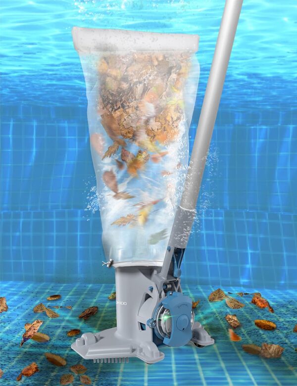KOKIDO Rechargeable Cordless Pool Leaf Vacuum, 30GPM Strong Suction, 75 min Runtime, XL Heavy Duty Filter Bag, Leaves and Debris Removal, for Above Ground Pool and Inground Pools XV410 - Image 2