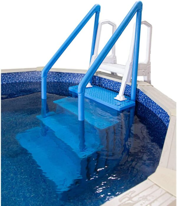 Select Anti-Slip in-Pool Steps | Gray | for Above Ground Swimming Pools | Can Mount to Decks 48′′ to 54′′ H | Safety Stairs Capacity Up to 300 lbs - Image 76