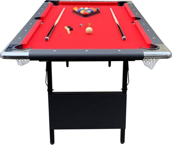 Hathaway Fairmont 6 Ft Portable Pool Table, Adults Folding Billiards Tables for Game Room with Easy Foldable Storage, Includes Full Set of Billiard Balls, Cues, Chalk & Brush - Image 33
