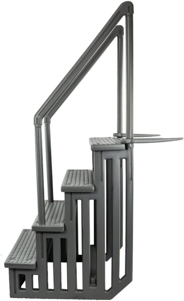 Select Anti-Slip in-Pool Steps | Gray | for Above Ground Swimming Pools | Can Mount to Decks 48′′ to 54′′ H | Safety Stairs Capacity Up to 300 lbs - Image 37