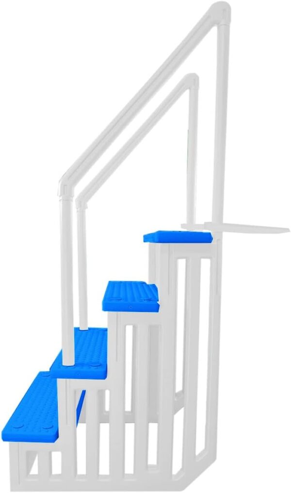 Select Anti-Slip in-Pool Steps | Gray | for Above Ground Swimming Pools | Can Mount to Decks 48′′ to 54′′ H | Safety Stairs Capacity Up to 300 lbs - Image 82