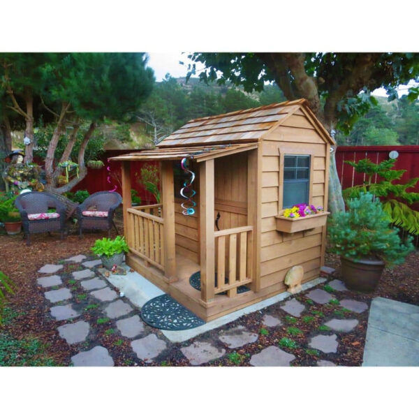 Outdoor Living Today Little Squirt 6×6 ft. Cedar Playhouse with Windows and Dutch Door - Image 6