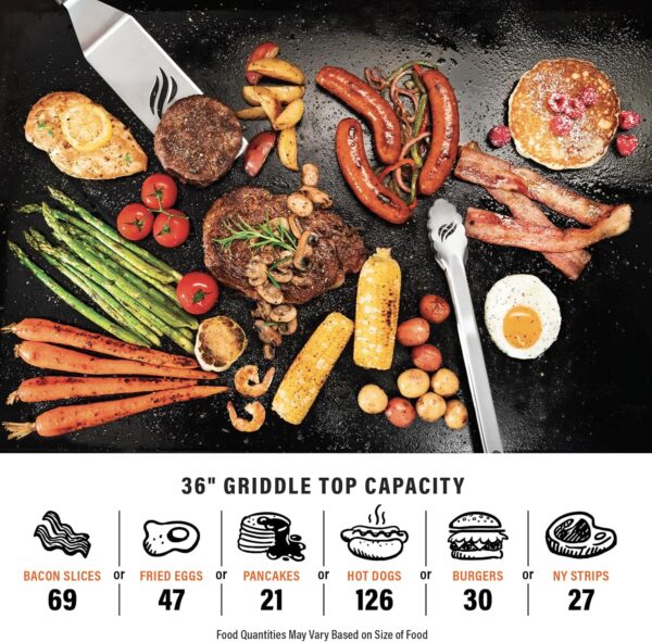 Blackstone 2310 Iron-Forged 36" Omnivore Griddle – Premium Powder-Coated Steel with Reinforced Hood, Black Finish - Image 6