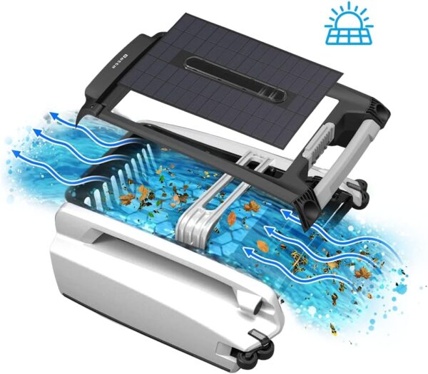 Betta SE Solar Powered Automatic Robotic Pool Surface Skimmer Cleaner with 30-Hour Continuous Cleaning Battery Power and Re-Engineered Twin Salt Chlorine Tolerant Motors (Blue) - Image 10