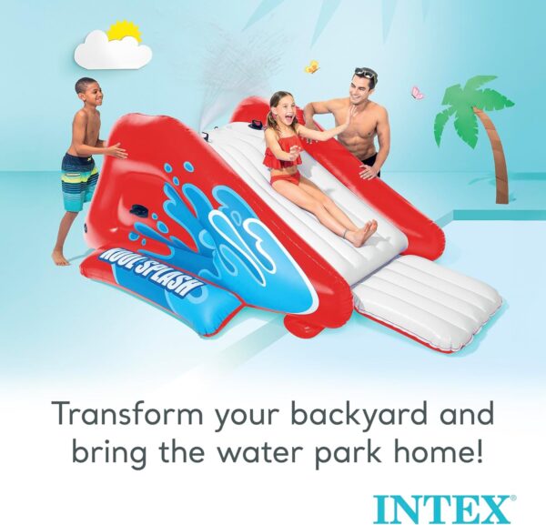 Intex Kool Splash Inflatable Water Slide Swimming Pool Play Center with Built in Sprayers for Kids and Adults, Ages 6 and Up, Blue - Image 6