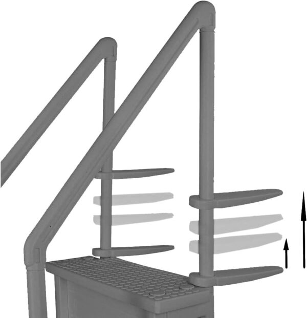 Select Anti-Slip in-Pool Steps | Gray | for Above Ground Swimming Pools | Can Mount to Decks 48′′ to 54′′ H | Safety Stairs Capacity Up to 300 lbs - Image 42