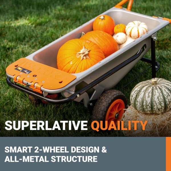 Worx WG050 8-in-1 Aerocart Garden Cart/Wheelbarrow Heavy Duty/Dolly - Image 5