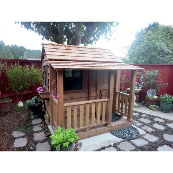 Outdoor Living Today Little Squirt 6×6 ft. Cedar Playhouse with Windows and Dutch Door - Image 4
