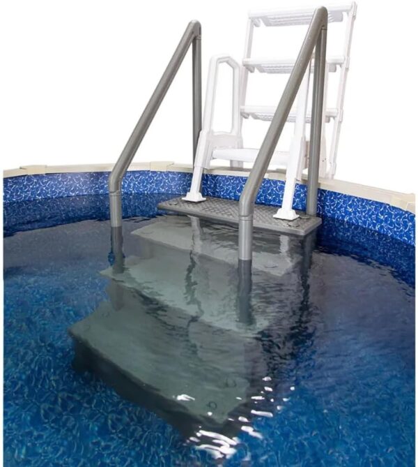 Select Anti-Slip in-Pool Steps | Gray | for Above Ground Swimming Pools | Can Mount to Decks 48′′ to 54′′ H | Safety Stairs Capacity Up to 300 lbs - Image 49