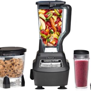 BL770 Mega Kitchen System, 1500W Blender & Processor, 72oz Pitcher, 64oz Bowl, 16oz To-Go Cups, Black