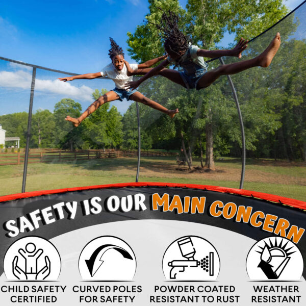 16FT Trampoline with Enclosure & Double Color Pad Cover - Image 7