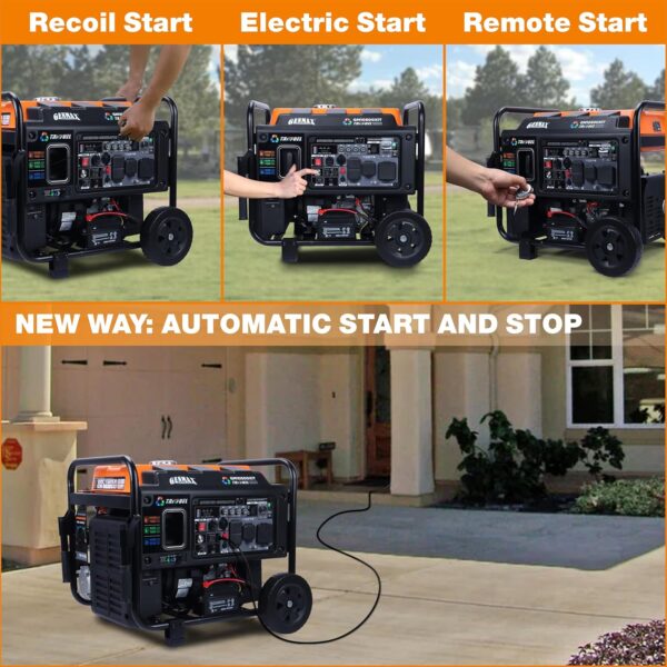 10500 Peak Watt Tri Fuel Open Frame Inverter Generator,with ATS,Quiet Technology,CO Sensor,digital display and 50A,Ideal for Home backup,contruction site and RV Camping (GM10500XiT) - Image 5