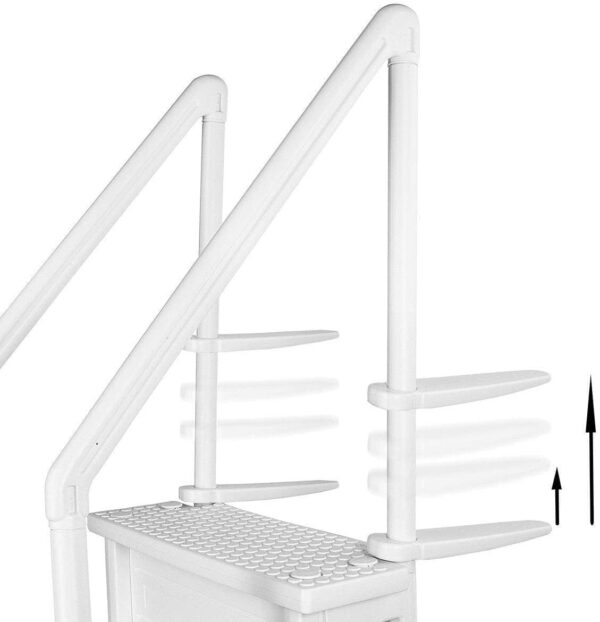 Select Anti-Slip in-Pool Steps | Gray | for Above Ground Swimming Pools | Can Mount to Decks 48′′ to 54′′ H | Safety Stairs Capacity Up to 300 lbs - Image 31