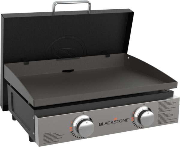 22” Tabletop Griddle with Hood and Stainless Steel Front Plate, Powder Coated Steel, Black - Image 3