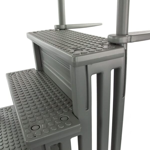 Select Anti-Slip in-Pool Steps | Gray | for Above Ground Swimming Pools | Can Mount to Decks 48′′ to 54′′ H | Safety Stairs Capacity Up to 300 lbs - Image 40