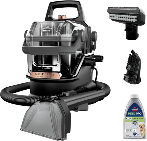 Green HydroSteam Multi-Purpose Portable Carpet and Upholstery Cleaner, Car and Auto Detailer, 3618, Black and Copper Harbor