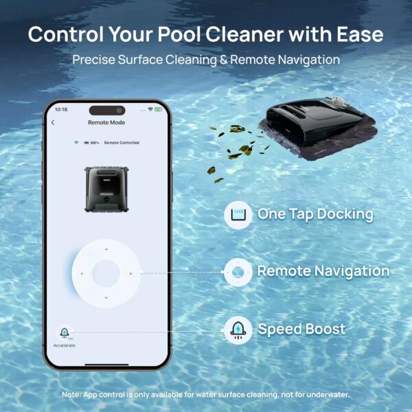 Beatbot AquaSense 2 Pro Cordless Pool Vacuum Robot, Unmatched 5-in-1 Cleaning, Surface Parking, Skims Water Surface with APP Control, Water Clarification, for Pools up to 3,875 Sq.ft �� Emerald Green - Image 4