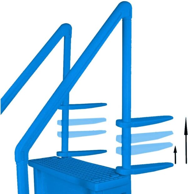 Select Anti-Slip in-Pool Steps | Gray | for Above Ground Swimming Pools | Can Mount to Decks 48′′ to 54′′ H | Safety Stairs Capacity Up to 300 lbs - Image 8