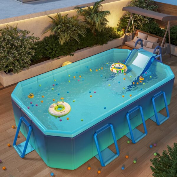 Pool Slide Inflatable Swimming Water Slide, Summer Swimming Pool Supplies Universal Trampoline Ladder Backyard Slide Home Playground Equipment - Image 5