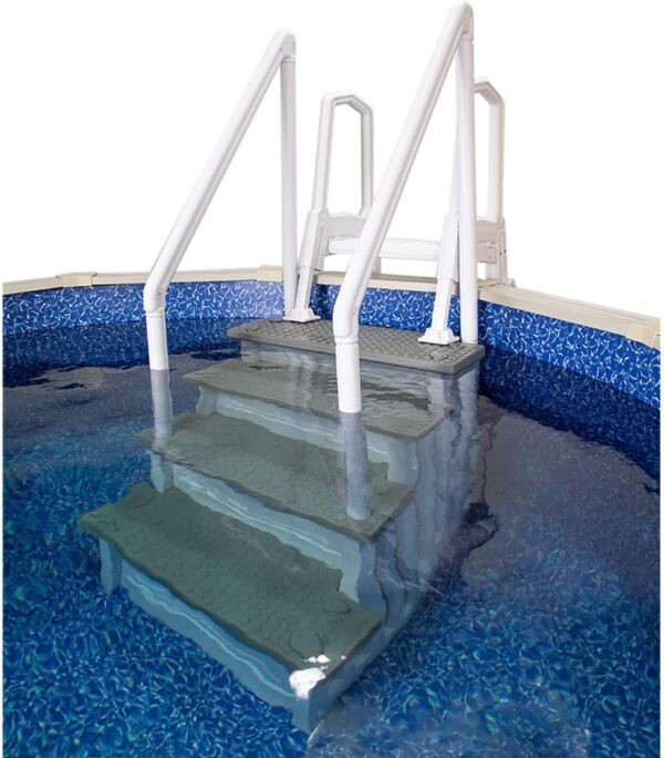 Select Anti-Slip in-Pool Steps | Gray | for Above Ground Swimming Pools | Can Mount to Decks 48′′ to 54′′ H | Safety Stairs Capacity Up to 300 lbs - Image 57