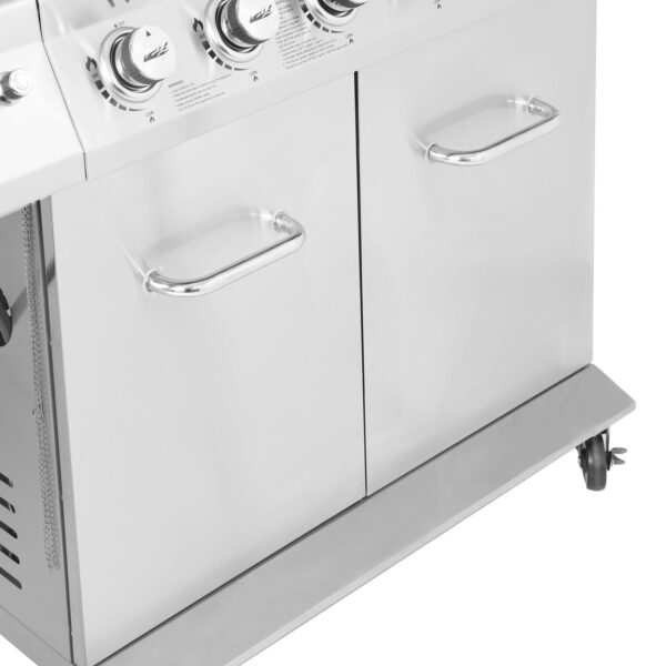 Gourmet GA6402S Stainless Steel Gas Grill, Premier 6-Burner Propane Grill with Sear Burner and Side Burner, 74,000 BTU, Cabinet Style, Outdoor BBQ Party Grill, Silver - Image 13