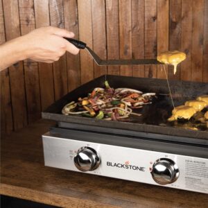 22” Tabletop Griddle with Hood and Stainless Steel Front Plate, Powder Coated Steel, Black