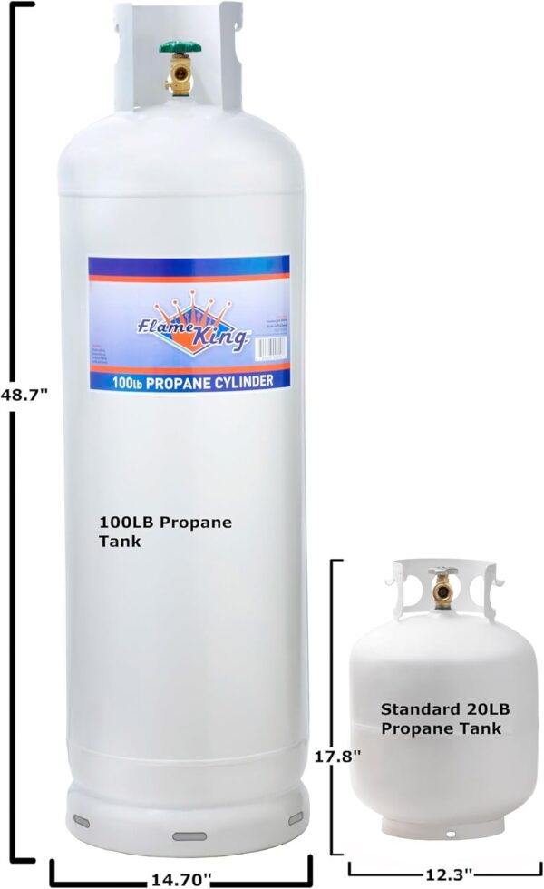 Steel Propane Tank Cylinder with POL Valve and Collar, Great for Mixed Heating Systems, Home fireplaces, Dryers and Grills-Flame King - Image 9