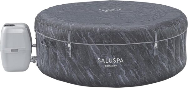 Bestway SaluSpa Fiji AirJet Large Round 2 to 4 Person Inflatable Hot Tub Portable Outdoor Spa with 120 AirJets and EnergySense Cover, Grey - Image 11