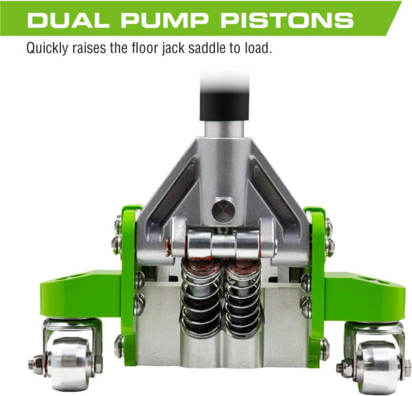 Tools 3-Ton Quick Rise Aluminum Floor Jack with Dual Pump Pistons & Reinforced Lifting Arm (A20018_A20019) - Image 3