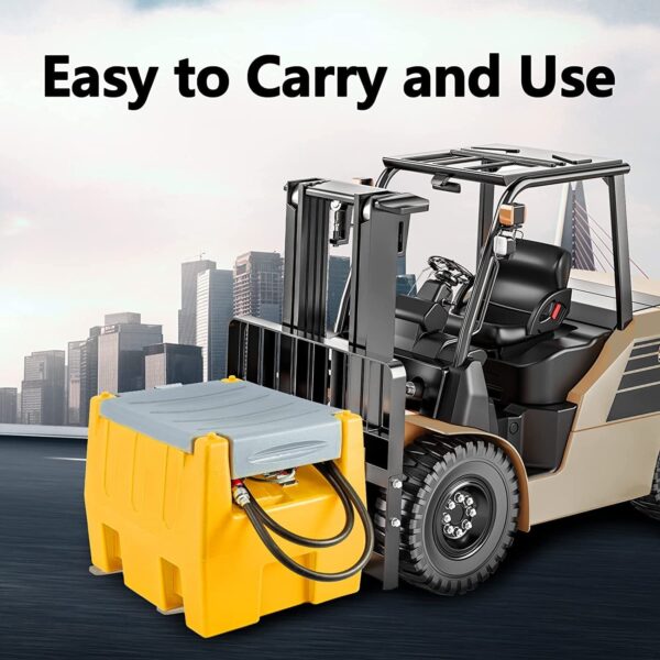 58 Gallon Gasoline Tank, Portable Fuel Tank with 12V Electric Fuel Transfer Pump, 40 GPM Gasoline Fuel Tank with 4 Meters Hose for Gasoline Transportation (Yellow, 58 gal) - Image 6