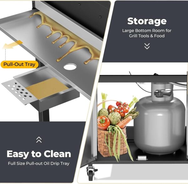 3 & 4-Burner Propane Gas Grills with Side Burners, for Outdoor Cooking, BBQ, Patio, Camping - Image 12