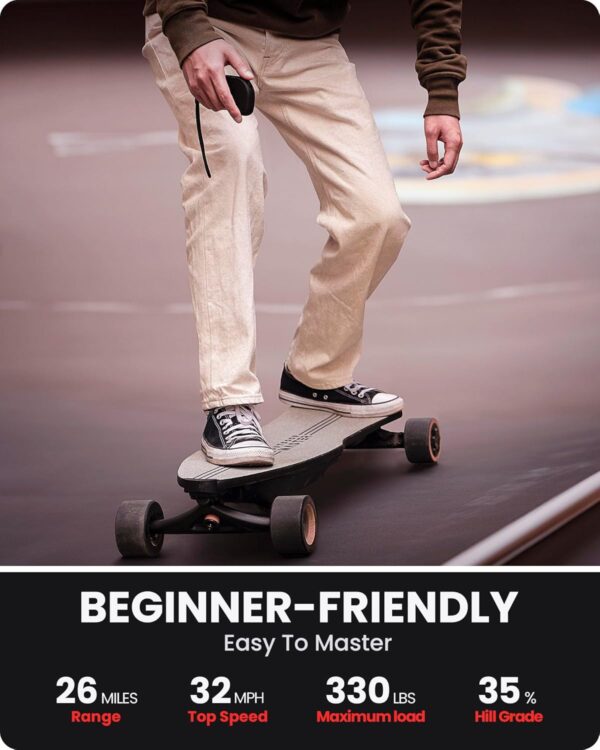 Electric Skateboard – 32 MPH, 26 Mile Range, Dual 1000W Motors, Longboard for Adults & Teens, 6-Month Warranty - Image 3