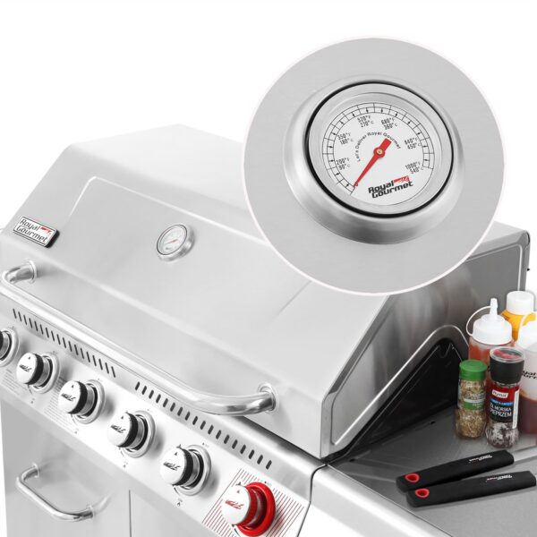 Gourmet GA6402S Stainless Steel Gas Grill, Premier 6-Burner Propane Grill with Sear Burner and Side Burner, 74,000 BTU, Cabinet Style, Outdoor BBQ Party Grill, Silver - Image 10