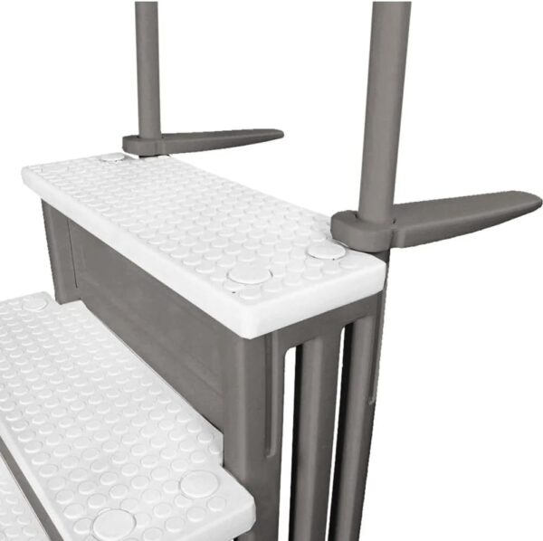 Select Anti-Slip in-Pool Steps | Gray | for Above Ground Swimming Pools | Can Mount to Decks 48′′ to 54′′ H | Safety Stairs Capacity Up to 300 lbs - Image 53