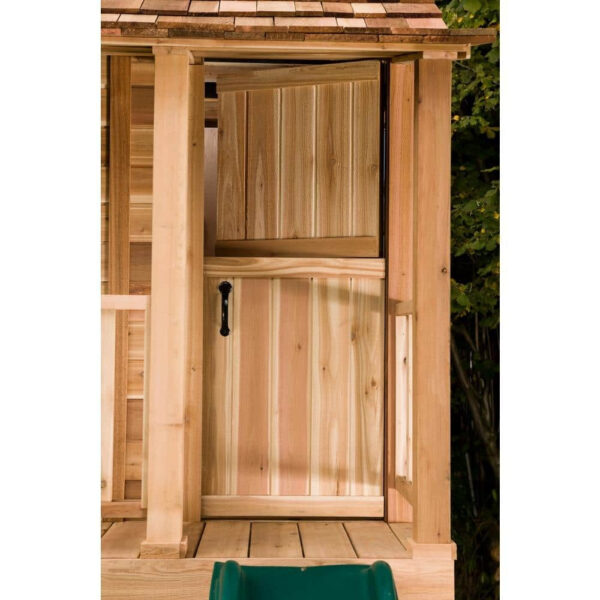 Outdoor Living Today Little Squirt 6×6 ft. Cedar Playhouse with Windows and Dutch Door - Image 3