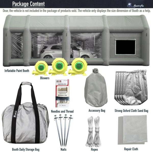 30x20x13Ft Inflatable Paint Booth with Blowers & Air Filter System – Professional Spray Tent - Image 6