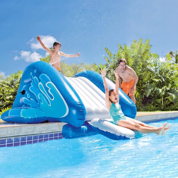 Intex Kool Splash Inflatable Water Slide Swimming Pool Play Center with Built in Sprayers for Kids and Adults, Ages 6 and Up, Blue - Image 11