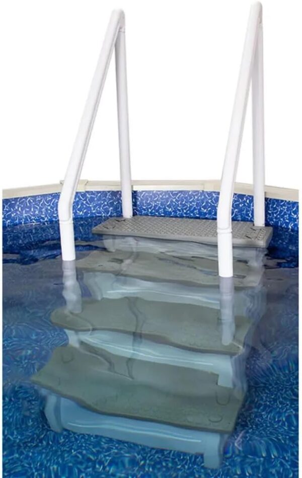 Select Anti-Slip in-Pool Steps | Gray | for Above Ground Swimming Pools | Can Mount to Decks 48′′ to 54′′ H | Safety Stairs Capacity Up to 300 lbs - Image 17