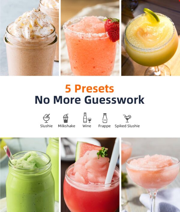 Slushie Machine - Professional Frozen Drink Maker No Ice Needed- 70 oz Slushy Machine for Home with LED Display - One-Touch Reservation & 6 Pre-set Programs for Frozen Margaritas, Frappés & Ice Cream - Image 2