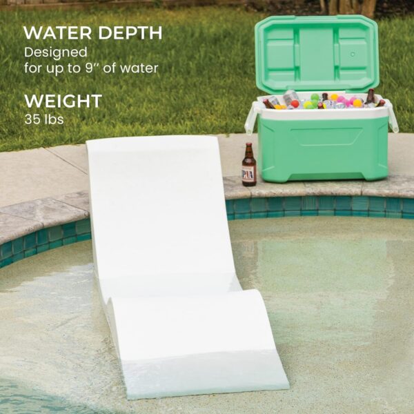 Classic White - in-Pool Chaise Lounger – Designed for Water Depths Up to 9” – Aqua Outdoors – Set of 2 – Compatible with All Pool Types - Poolside & Sun Deck Tanning - Image 29