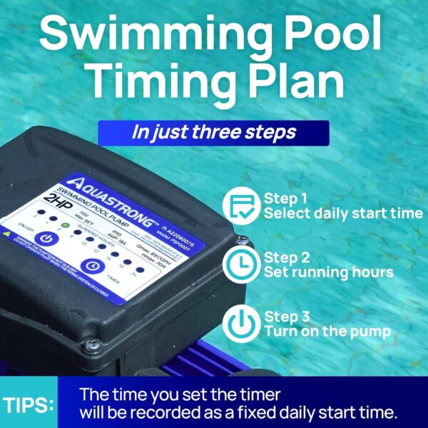 In/Above Ground Pool Pump, High Flow (with Timer, 2HP, 8917 GPH, 220V) - Image 16