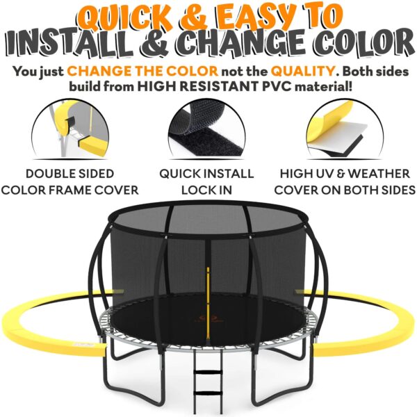 16FT Trampoline with Enclosure & Double Color Pad Cover - Image 13