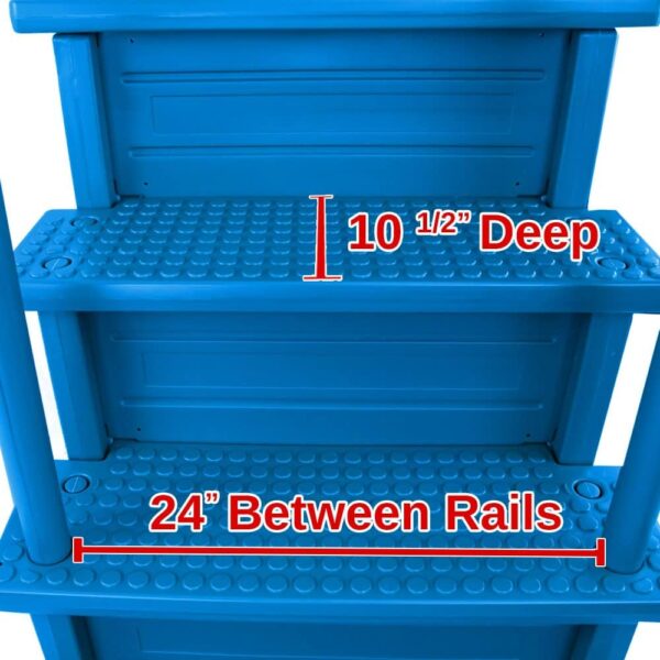 Select Anti-Slip in-Pool Steps | Gray | for Above Ground Swimming Pools | Can Mount to Decks 48′′ to 54′′ H | Safety Stairs Capacity Up to 300 lbs - Image 7