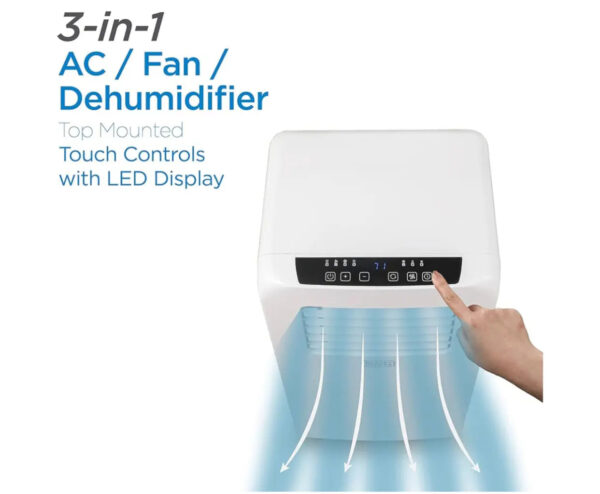 10,000 BTU Portable Air Conditioner with Remote Control, White - Image 4