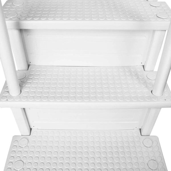 Select Above Ground Anti-Slip Pool Steps to Deck | Safety Swimming Pool Ladder | Designed for Above Ground Swimming Pools | Holds Up to 400 Pounds | White - Image 7