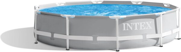 Above Ground Swimming Pool, 12' x 30", Prism Frame, Gray - Large Backyard Outdoor Round Summer Pool for Family, Easy Set Up, 24-Inch Deep Water - Image 12